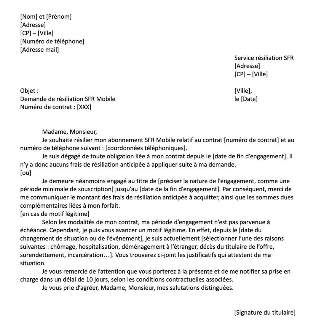 Procédure de renvoi des équipements SFR après résiliation