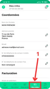 Gestion des infos personnelles application RED et Moi