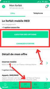Gestion du forfait application RED et Moi